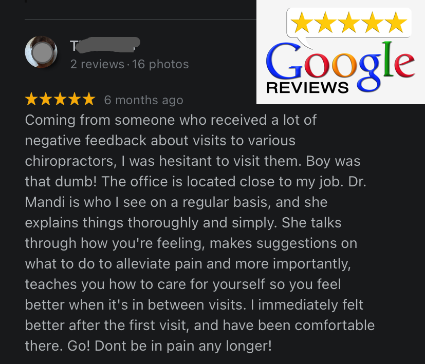 testimonial that we are the best chiropractor